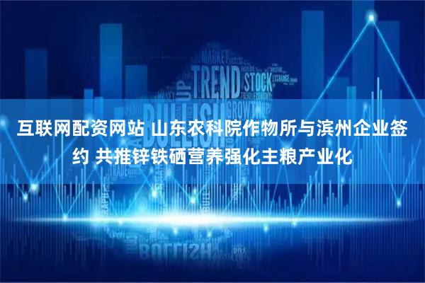互联网配资网站 山东农科院作物所与滨州企业签约 共推锌铁硒营养强化主粮产业化